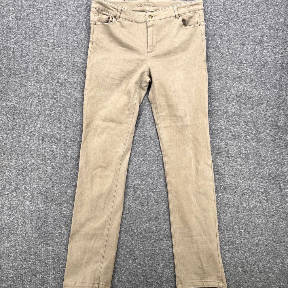 Courage.b women army green Straight Leg Stretch‎ Pants 5-Pocket Trousers Classic